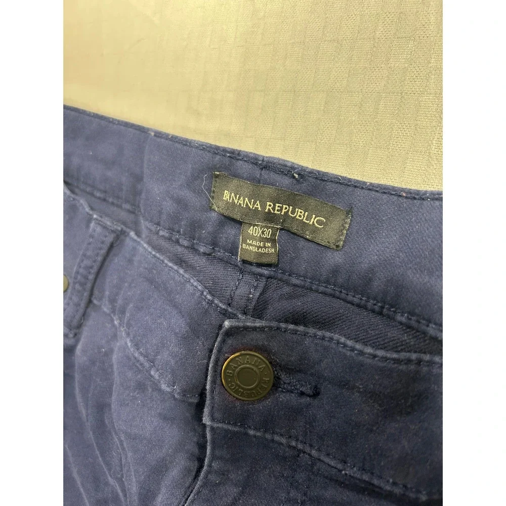 Banana Republic Mens 40x30 Navy Blue‎ Chino Pants Straight Leg 5-Pocket Trousers